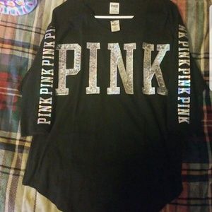 NWT vs pink bling boyfriend shirt